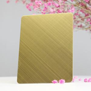 Quality Aisi 316 Pvd Colored Stainless Steel Sheet Gold Mirror Cross Hairline wholesale