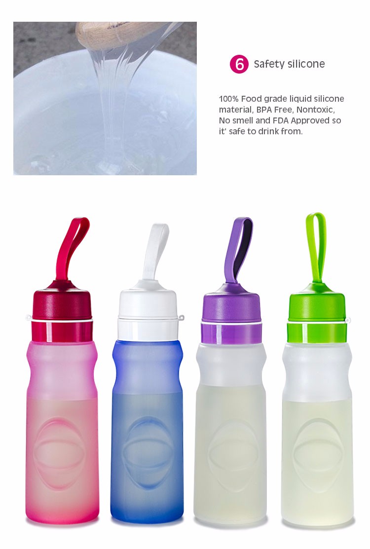 Better to holding 550ml Wholesale Sports Silicone Foldable Water Bottle