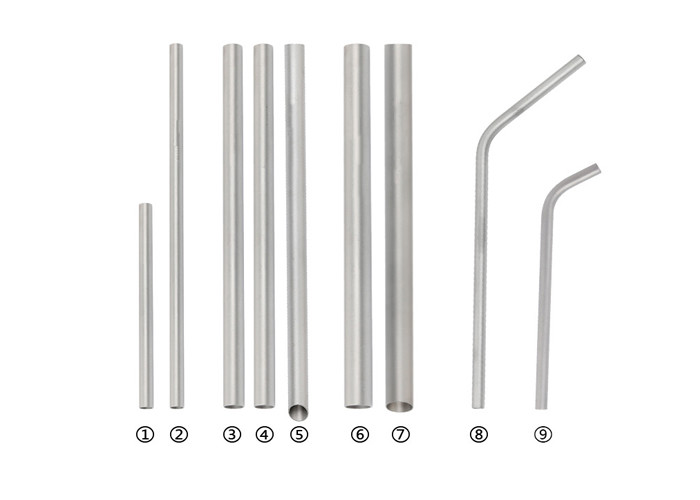 Super Strong Pure Titanium Drinking Straws Lightweight With Cleaning Brush