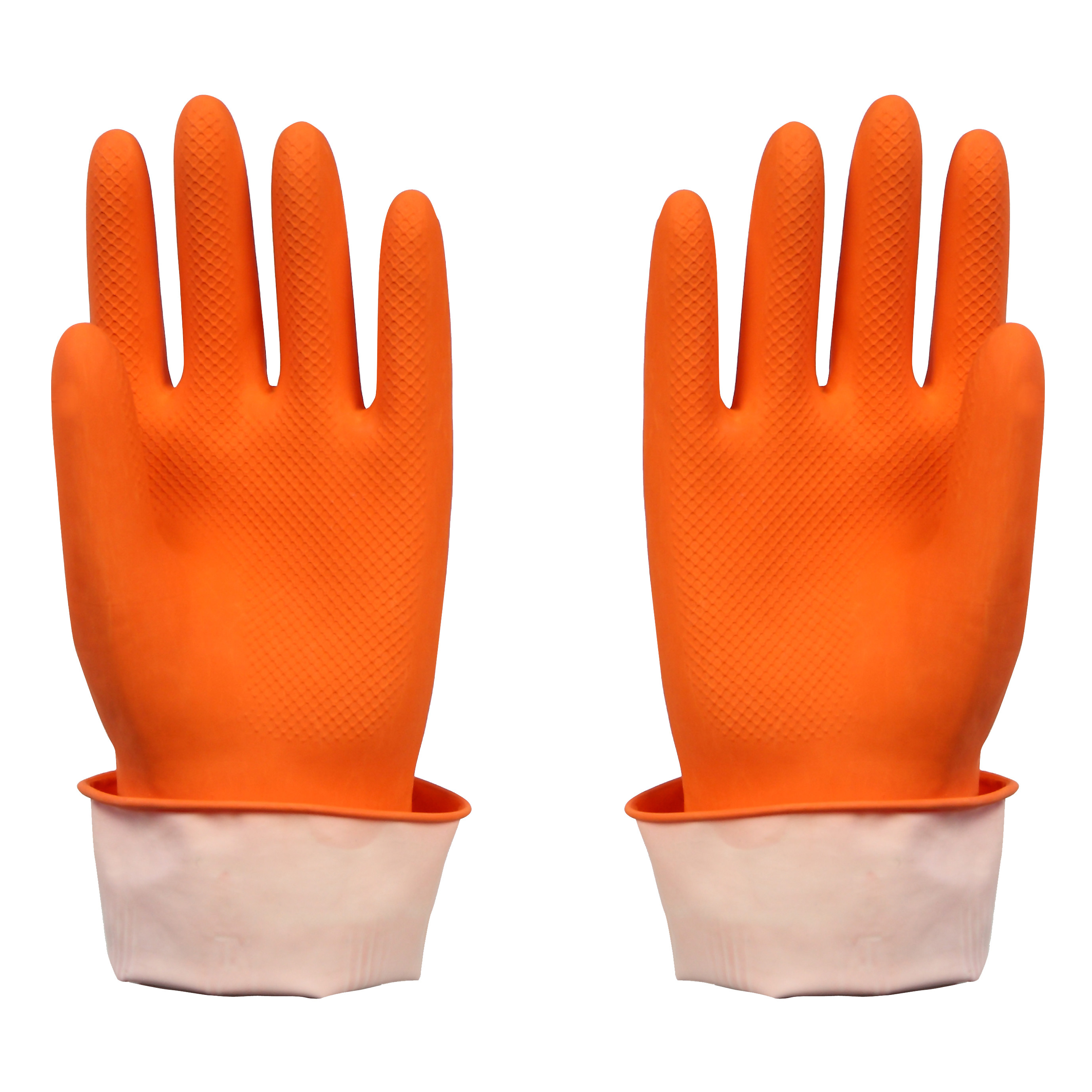 Red Safety Unlined Industrial Rubber Gloves Durable Abrasions Resistance