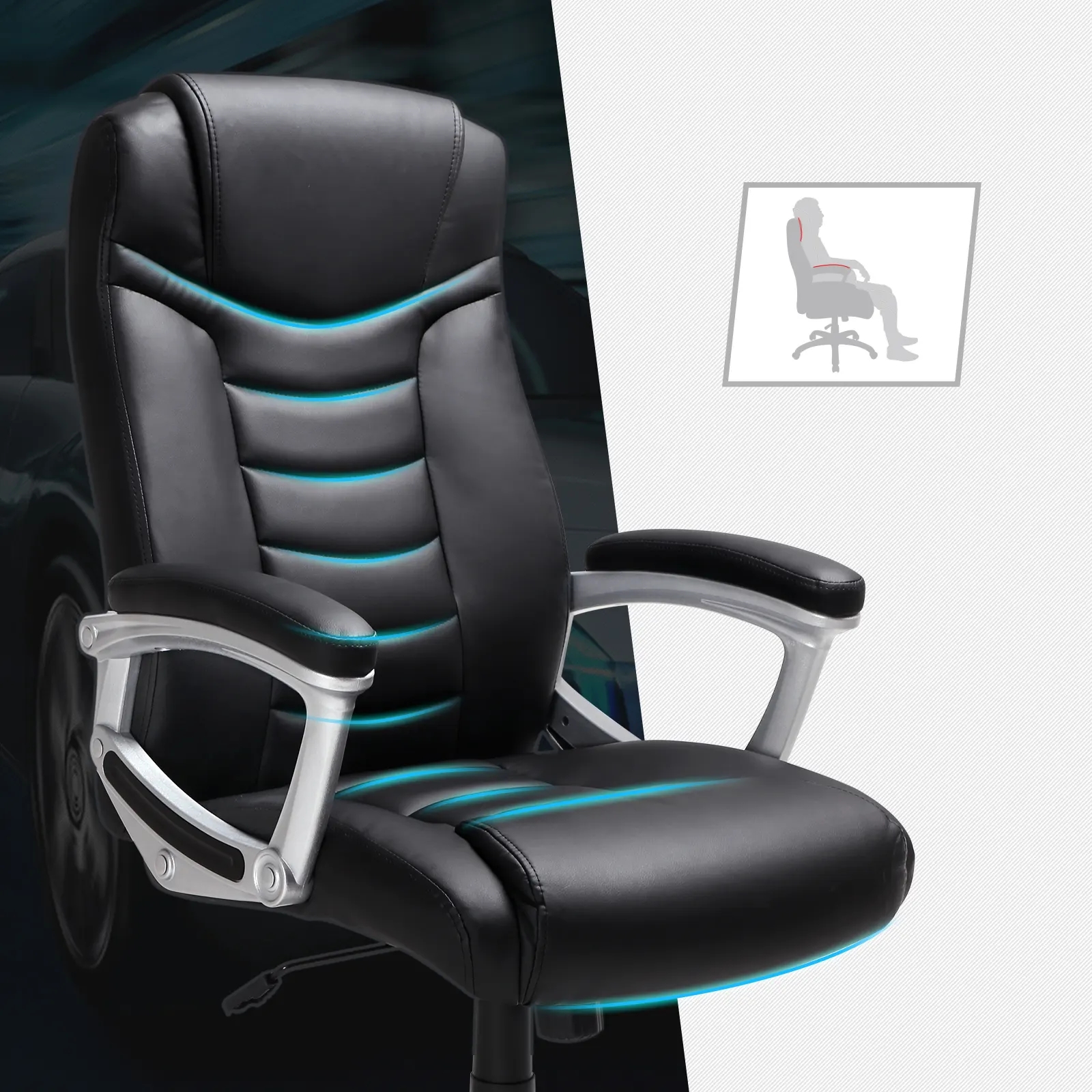 Swivel Ergonomic Leather Executive Chair ODM Ergonomic Executive Office Chair