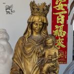 BLVE Mother Mary Bronze Sculpture Christ Jesus Mary Brass Statue Catholic
