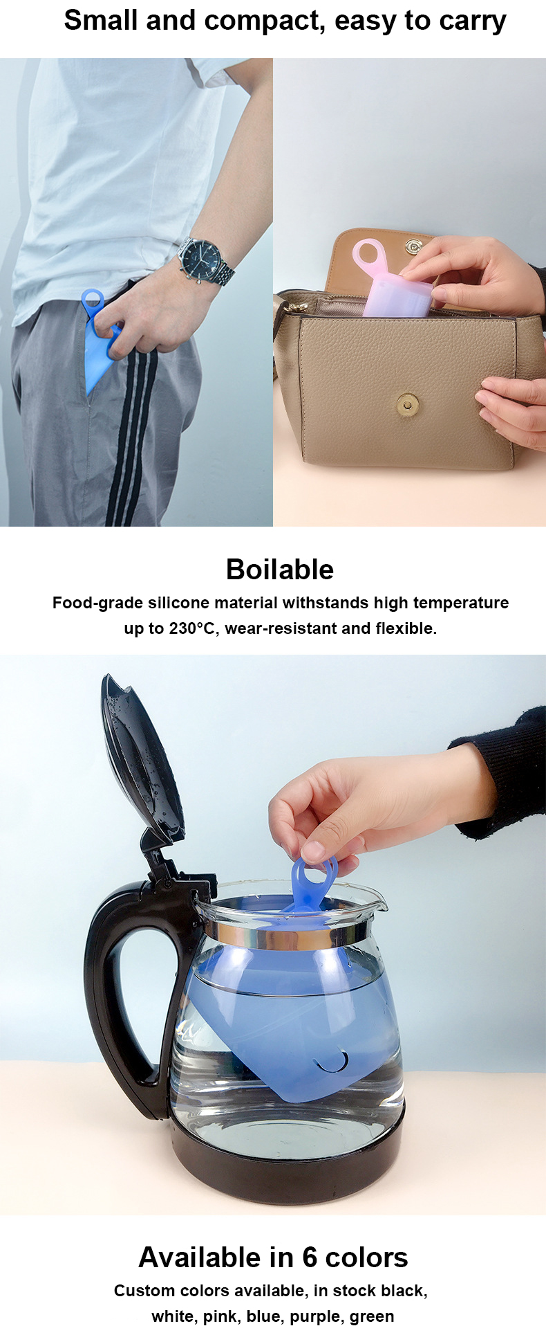 Eco Friendly 33G Dust Proof Silicone Keeper Mask Bag Clip