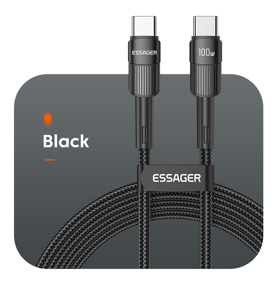 Fast Charging USB C To C Data Cable Wired Braided 100W For Mobile Phone Accessories