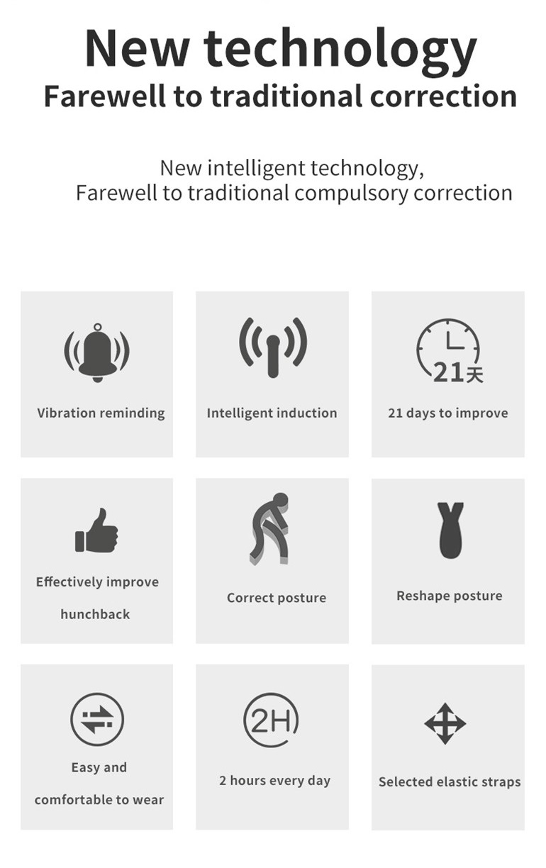 Smart sensor orthosis correction belt reminder of adult & child sitting posture hunchback Back smart posture corrector