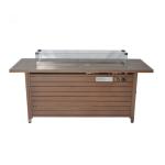 Outdoor Rectangular Chat Height Square Fire Pit Table Stainless Steel