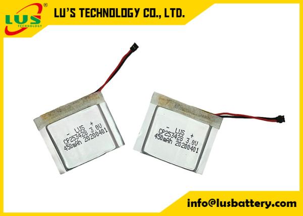 Customized Limno2 Pouch Cell Battery CP253428 3.0 Volt 450mah Primary Li Battery