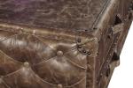 Top Genuine Leahter Side Coffee Table 1.35M Length 6 Drawers For Office