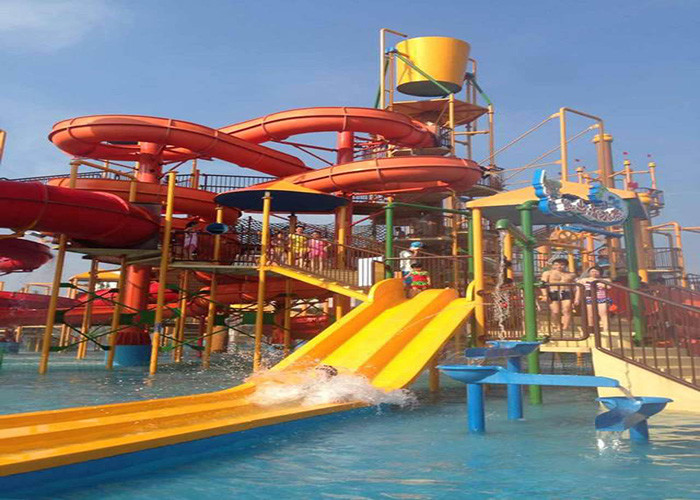 Fiberglass Spiral Water Slide , Hotle Water Playground Classic Water Slides