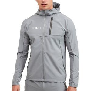 Quality OEM men custom logo streetwear windbreaker rain jacket nylon softshell tactical outdoor sports woven running jacket for men wholesale