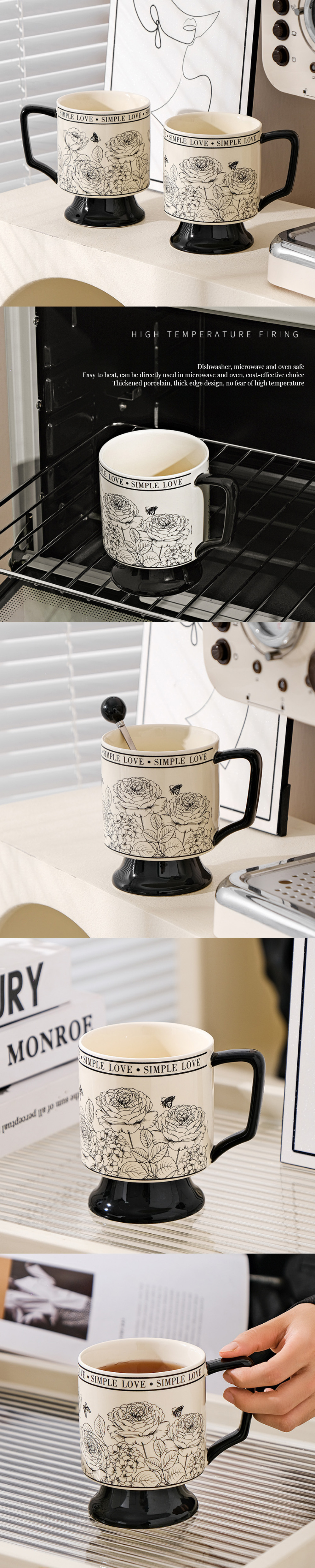 Add a Nostalgic Flair to Your Party with this Classic Ceramic Milk Cup and Spoon Set