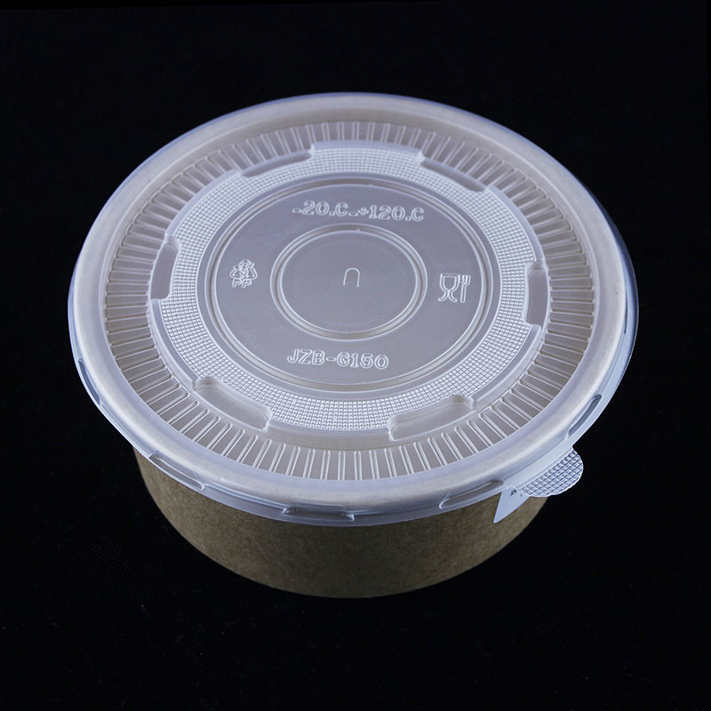 Food Container Brown Kraft Paper Bowl , Single Wall 750ml Kraft Salad Bowl
