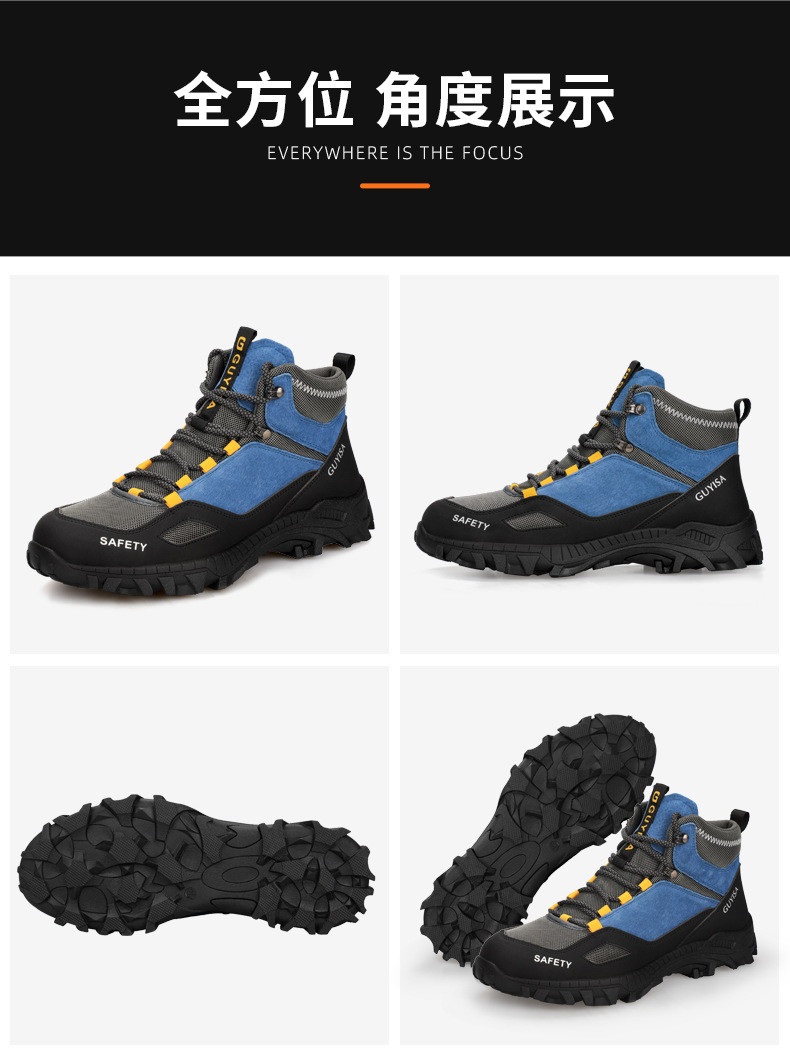 Kevlar Midsole Unisex Suede Microfiber Wire Cloth Safety Boots Rubber Safety Shoes Work Shoes