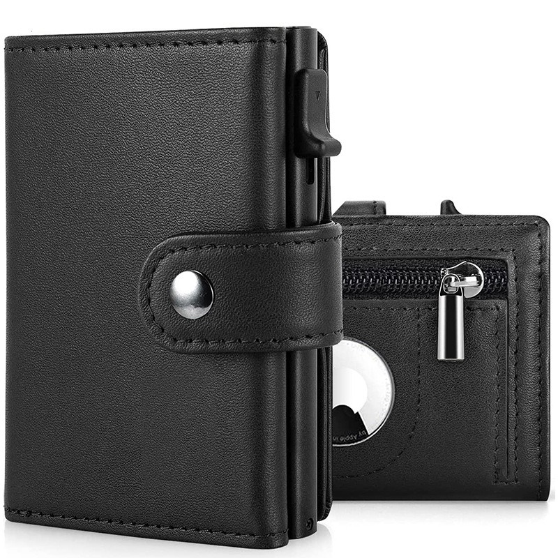 GENUINE LEATHER Light Thin RFID Aluminium Slim Card Holder Wallet Low MOQ Mix Models
