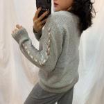 Stockpapa Ladies Loose Knitted Sweater Pullover Long Women Sweater