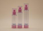 Pink And Clear Color Airless Treatment Pump Bottle 80ml 100ml 120ml With Over