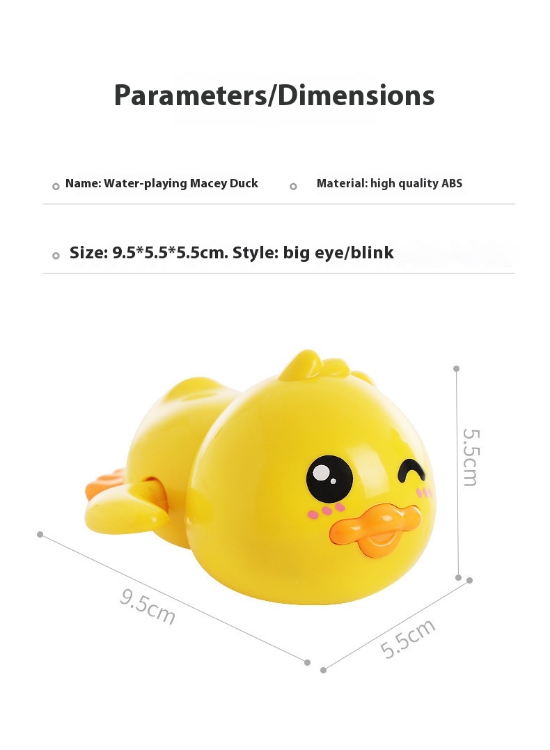 Yellow Duck Bath Toy for Toddlers Lovely Floating Bath Duck Mini Water Clockwork PVC Educational Swimming Toy Bathroom Children