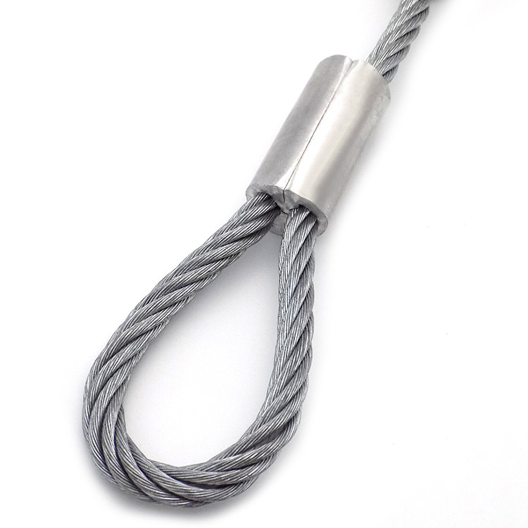 Solar Wire Rope Sling Loop Ends Galvanized Steel 4 mm