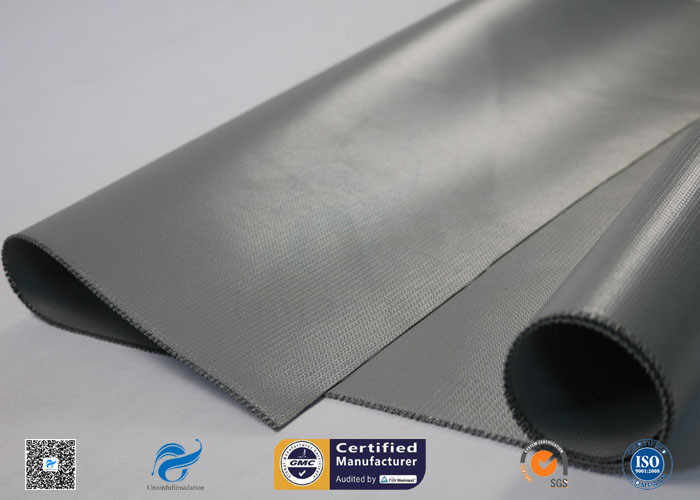 Silver Grey Liquid Silicone Coated Fiberglass Fabric E - Glass 0.45mm