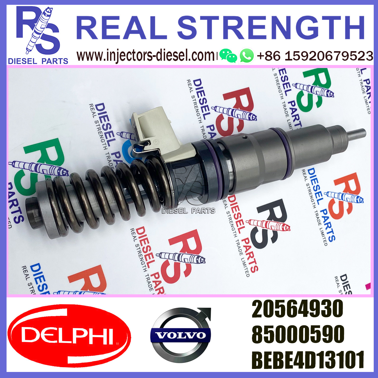 DELPHI 4pin 20564930 85000590 Diesel pump Injector V-O-L-V 20564930 85000590 BEBE4D13101 E3.18 for V-O-L-V D16 3145