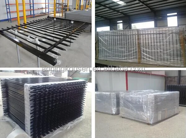 3m Black Aluminum Hot Dipped Galvanized Powder Coated Garden Steel Fence Panels With Post