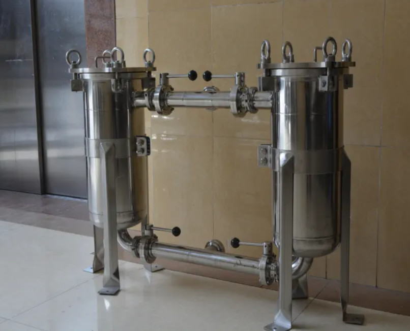 304 Ss Bag Type Filter Assembly Stainless Steel Duplex Strainer Sanitary Food Grade