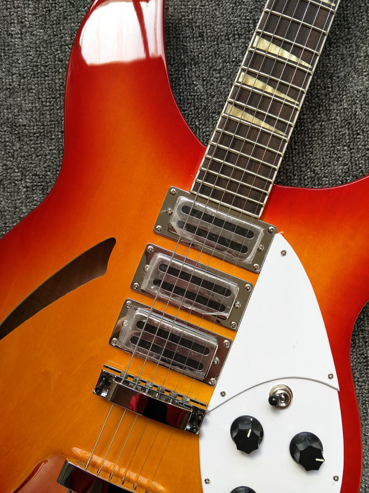 New Arrival rickenback 360 electric guitar Ricken 325 3 pickups electric guitar Rick custom guitar in cherry sunburst