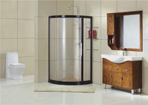 Quality Black Aluminum Alloy Framed Shower Boxes Tempered Glass CE Certification with Shelf wholesale