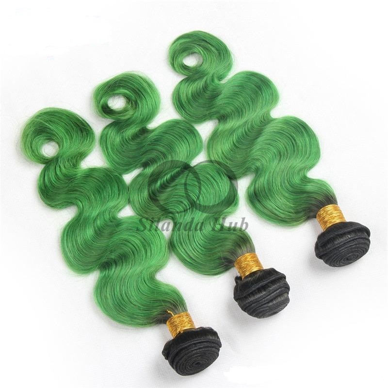 #T1B/Green Body Wave Remy Human Hair Bundles Sew In Weave Bundles Brazilian Bundle Deals