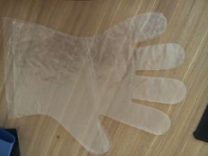 Quality Transparent HDPE Smooth Disposable PE Gloves Food Safe On Block Flat Packed wholesale