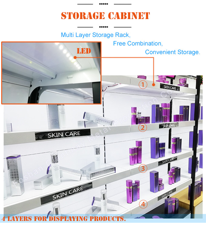 Floor Standing Beauty Eyelash Retail Makeup Display For Supermarket