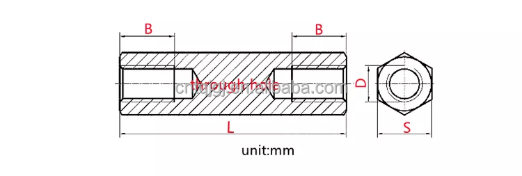 M3 M4 M5 M6 M8 M10 Black Oxide Finish Female Thread Straight Fitting Long Hex Sleeve Coupling Nut in 304 Stainless Steel
