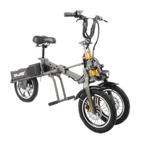 Quality 48V 250W Adult Folding Electric Bicycle Three Wheels Lithium 36V 10.4Ah Battery wholesale