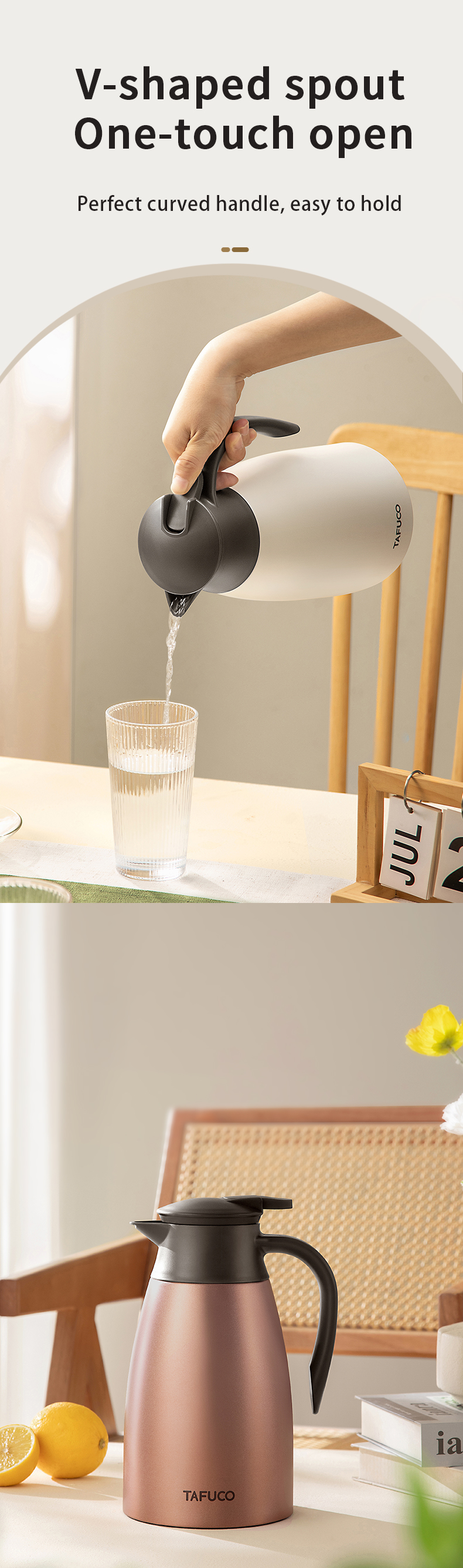 Customized 2L Stainless Steel Insulated Vacuum Flask Portable Water Bottle Pot