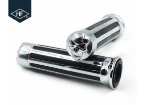 Quality Skull Style Motorcycle Modification Parts Chormed Harley Davsion 25mm Handgrips wholesale