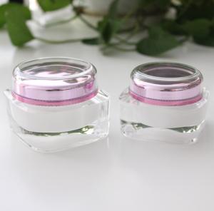 Quality Natural Acrylic Oval Shape Cosmetic Cream Jars Wide Mouth With Aluminum Cap 50g wholesale
