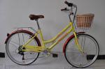 CE standard hi-ten steel 26 inch elegant city bike for lady with Shimano 6 speed
