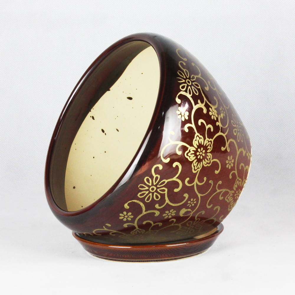 Customized Round Ceramic Pots Wide Selection Drainage Included
