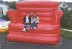Red Durable Pvc Tarpaulin Inflatable Sofa Air Bed Furniture , Inflatable Couch