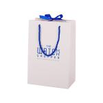 190gsm SBS White Paper Shopping Bags With Handles 8 X 6 X 12 Inches