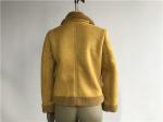 Ladies' Mustard Suede Bonded Jacket With Fur Collar High Fashion 92950