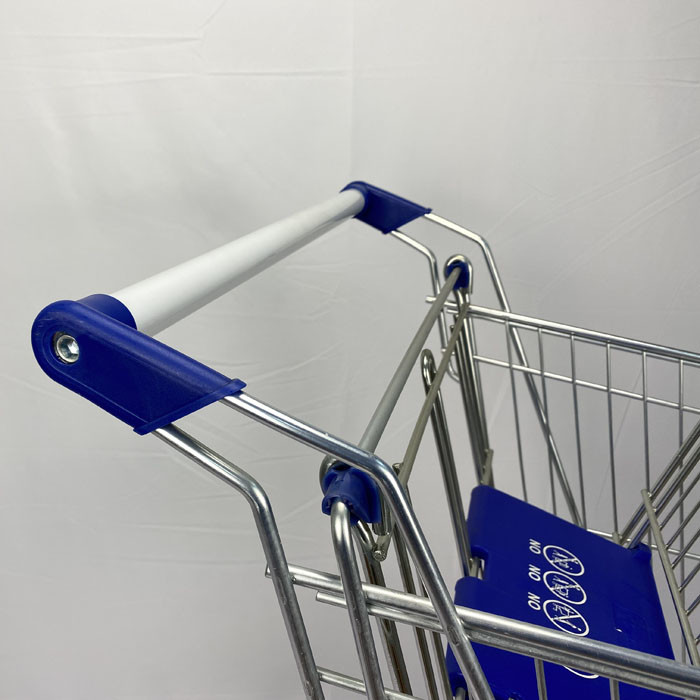 Regular European Shopping Trolley 125L Steel Supermarket Shopping Cart 110Kg Loading Capacity