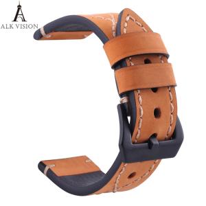 Quality Watchband Genuine Cow Leather Watch Straps Black Brown Gray Wear-resistant Swearproof 20mm 22mm 24mm 26mm Watch Accessor wholesale