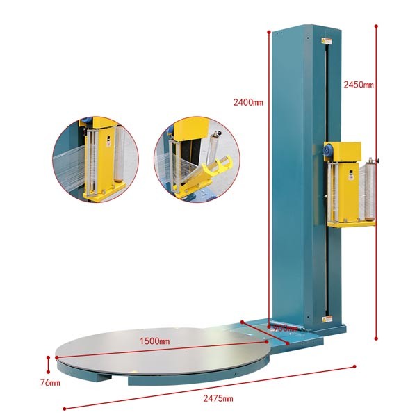 0.7ton Airport Luggage Pallet Stretch Wrapping Equipment