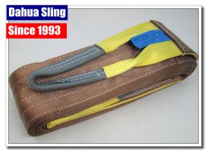 Quality Brown Synthetic 6 Ton Flat Lifting Slings 6 Inch Single Layer For Heavy Goods wholesale