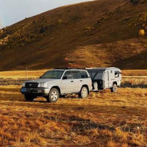 Quality 300AH Battery Solar Lightweight Hybrid Camper Independent Suspension Travel Trailer wholesale