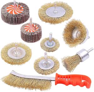 Quality Brass Coated Wire Wheel Brush 9pcs Brass Plating Filament wholesale