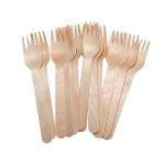 Disposable Wooden Biodegradable Cutlery Forks 160mm 6.3 Inch