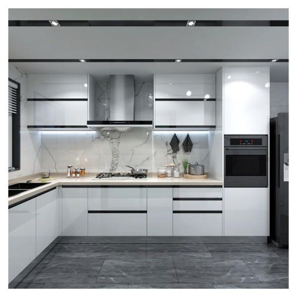 Waterproof Fireproof Customized Design Full Furniture Modern Glossy Kitchen