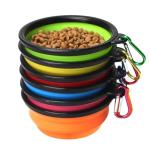 Pet Bowls Collapsible TPE Foldable Silicone Dog Food Feeding Bowl Travel Rounded